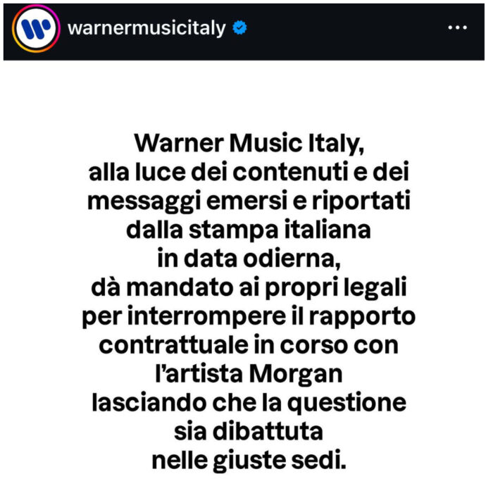 Bufera su Morgan accusato di stalking e diffamazione: Warner Music Italia interrompe il contratto. La Rai smentisce l’artista: “Nessuna firma”