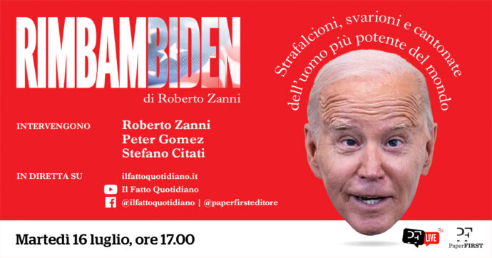 Copertina di “Rimbambiden. Strafalcioni, svarioni e cantonate dell’uomo più potente del mondo” intervengono con l’autore Peter Gomez e Stefano Citati