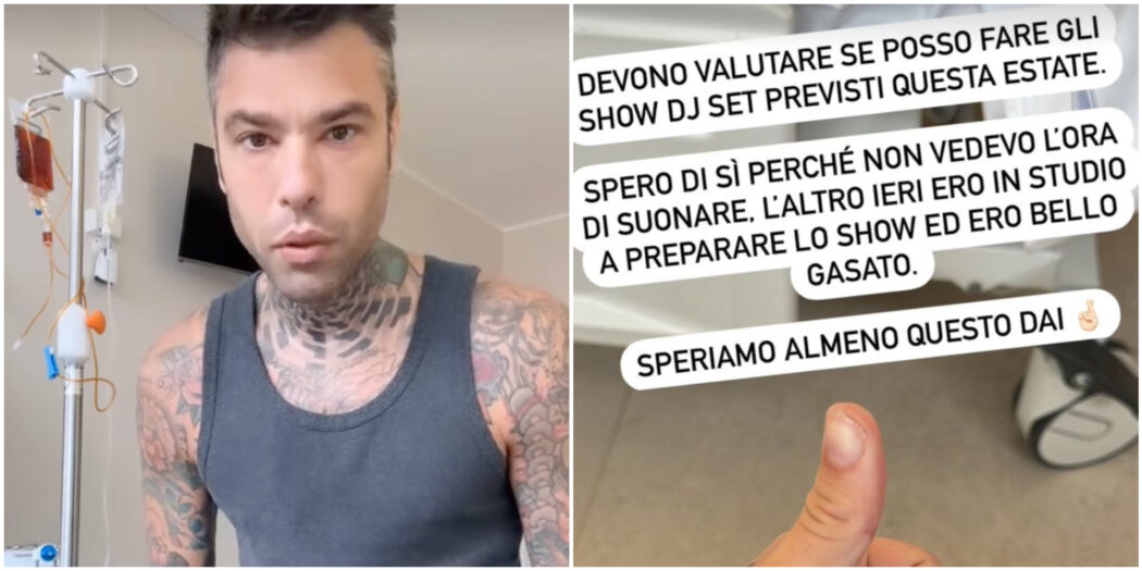 “Articoli di fantascienza su di me parlano di abuso di alcol e droghe, chiarisco. Devono valutare se posso fare dj set questa estate”: Fedez parla dall’ospedale