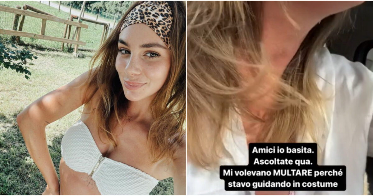 “Lei non può andare in giro seminuda”: Alessandra Somensi fermata dalla polizia perchè guidava in costume