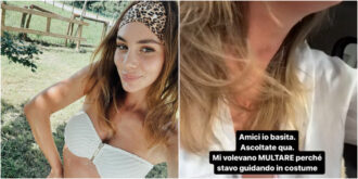 Copertina di “Lei non può andare in giro seminuda”: Alessandra Somensi fermata dalla polizia perchè guidava in costume