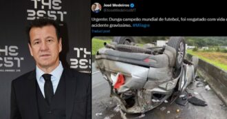 Copertina di Spaventoso incidente per Carlos Dunga e la moglie: auto distrutta, sono ricoverati in ospedale