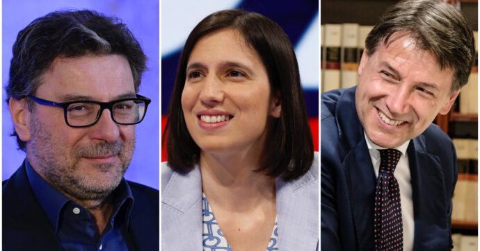 Copertina di Giuseppe Conte, Elly Schlein e Giancarlo Giorgetti insieme alla Partita del Cuore contro la Nazionale Cantanti per la raccolta fondi benefica