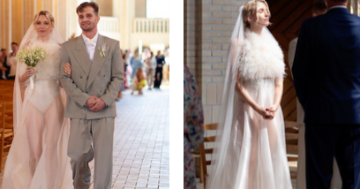 “La sposa non può entrare in chiesa con quelle mutande”, “È solo un edificio, può vestirsi come vuole”: l’abito della designer Pernille Rosenkilde scatena i commentatori