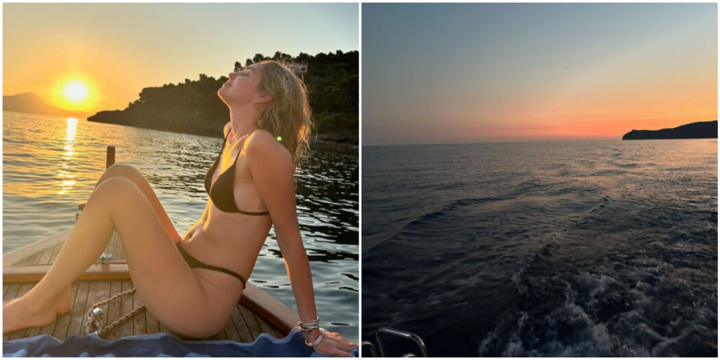 Una coppia invita Chiara Ferragni per un brindisi in barca: “Mangiavano al tramonto e mi hanno accolta per brindare alla vita”