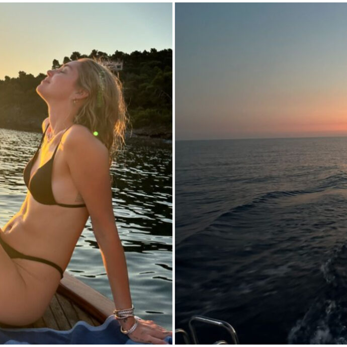 Una coppia invita Chiara Ferragni per un brindisi in barca: “Mangiavano al tramonto e mi hanno accolta per brindare alla vita”