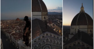 Copertina di “Come Assassin’s Creed”: due ragazzi scalano nella notte il Duomo di Firenze e pubblicano il video sui social