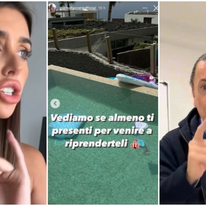 “Non basteranno i soldi per farti perdonare”: Michelle Comi furiosa getta i regali in piscina. Federico Menconi replica: “E la villa che ti ho preso?”