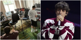 Copertina di Sangiovanni dopo lo stop per curare la salute mentale riappare a sorpresa in uno studio di registrazione. Si avvicina il ritorno alle scene