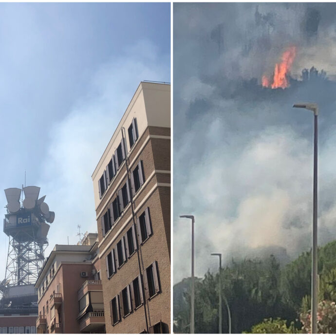 Sede Rai di via Teulada evacuata per maxi incendio sul Monte Mario a Roma: salta “Estate In Diretta” – IL VIDEO E LE FOTO