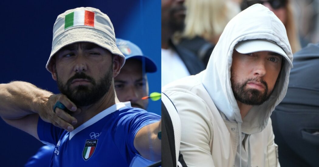Mauro Nespoli e quella incredibile “somiglianza” con Eminem. L’arciere italiano: “L’ho invitato a fare qualche tiro insieme”