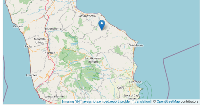 Calabria, scossa di terremoto di magnitudo 5.0 in provincia di Cosenza