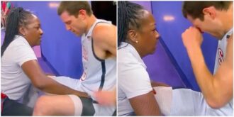 Copertina di Olimpiadi 2024, Jimmy Fredette accusa un dolore in una zona ‘particolare’: l’intervento della fisioterapista scatena la reazione del Web