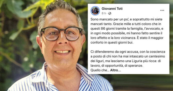 Toti è libero, indica Cavo erede: vuole il suo seggio alla Camera