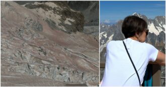 Copertina di Zero termico oltre i 4mila metri sul Monte Bianco: turisti a maniche corte e polvere del Sahara sul ghiacciaio Mer de Glace – Video