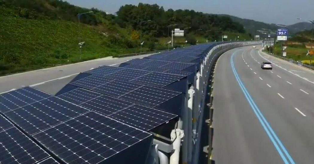 Corea, l’autostrada diventa una pista ciclabile sormontata da pannelli solari