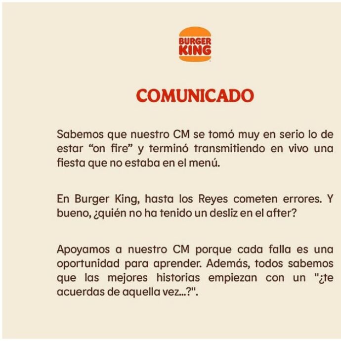 Burger King, community manager trasmette in diretta la propria festa di compleanno sui social aziendali. I contenuti diventano virali