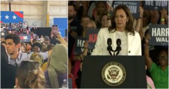 Proteste pro Gaza al comizio di Kamala Harris, lei risponde a tono: "Se volete che vinca Trump ditelo"