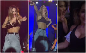 Copertina di Anna Tatangelo punta da una vespa durante il concerto: lei si agita e lascia il palco