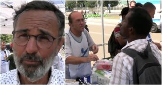 Copertina di Anguria e gelati per i senza fissa dimora, il lavoro dei volontari in stazione centrale a Milano: “Dopo il Covid persone in difficoltà aumentate del 20%”