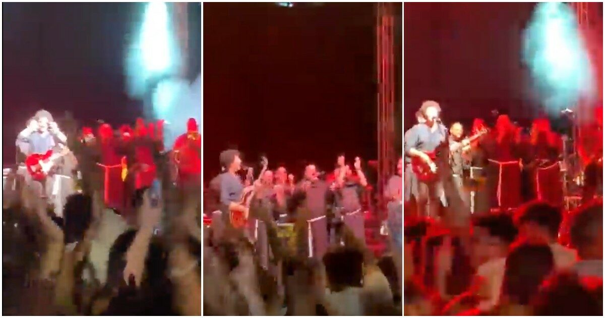 Choc al concerto di Max Gazzè: i frati del convento salgono sul palco e ballano “Sotto casa” – VIDEO