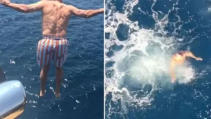 Copertina di Robert De Niro si tuffa dallo yacht per festeggiare i suoi 81 anni: l’incredibile salto da 10 metri. La figlia preoccupata: “Oddio sei pazzo”