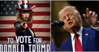 Copertina di Donald Trump lancia le immagini di un falso endorsement di Taylor Swift. Artista e staff furiosi: “Mai sostenuto. Ha chiaramente perso la testa”