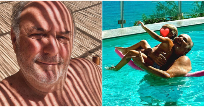 Copertina di Gerry Scotti nonno perfetto e pazzo di gioia per la sua nipotina Virginia: “Ti amo, tesoro”. I due giocano e si divertono insieme in piscina