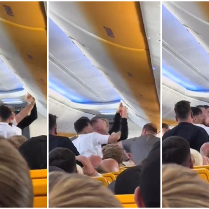 Uomo schiaffeggia un assistente di bordo, ma viene colpito da un pugno di un altro passeggero: scatta l’arresto sul volo Ryanair