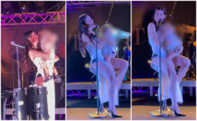 Copertina di “Mai successo qualcosa di più bello. Per la prima volta sei salito sul palco con la mamma”: la commozione di Bianca Atzei col figlio in braccio ad uno show