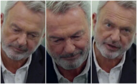 Copertina di La star di “Jurassic Park” Sam Neill scoppia in lacrime durante una intervista con una giornalista autistica : “È una domanda tosta e importante”