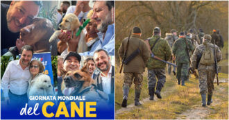 Copertina di Salvini e la campagna su cani e gatti “amici a 4 zampe”. E la Lega fa di tutto per ridurre il benessere animale (e favorire la caccia)