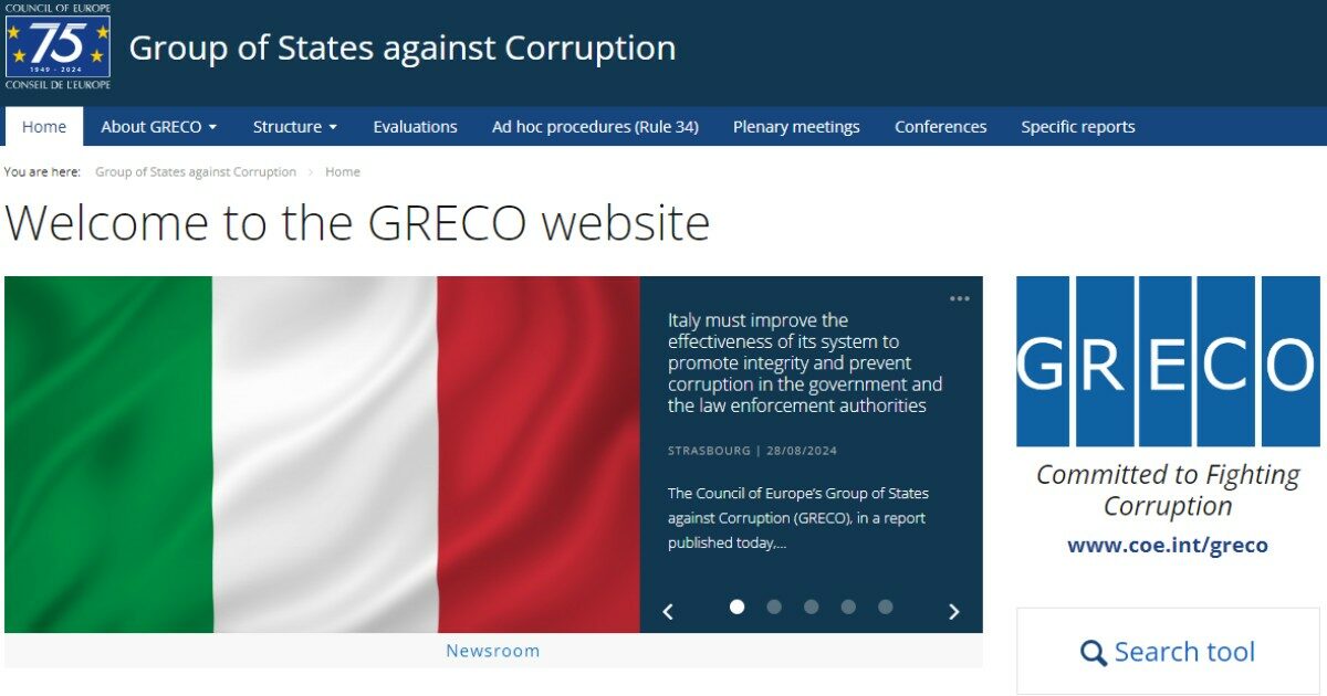 “In Italia servono misure più decise contro corruzione e conflitti di interesse dei titolari di cariche politiche”. Il rapporto del Consiglio d’Europa