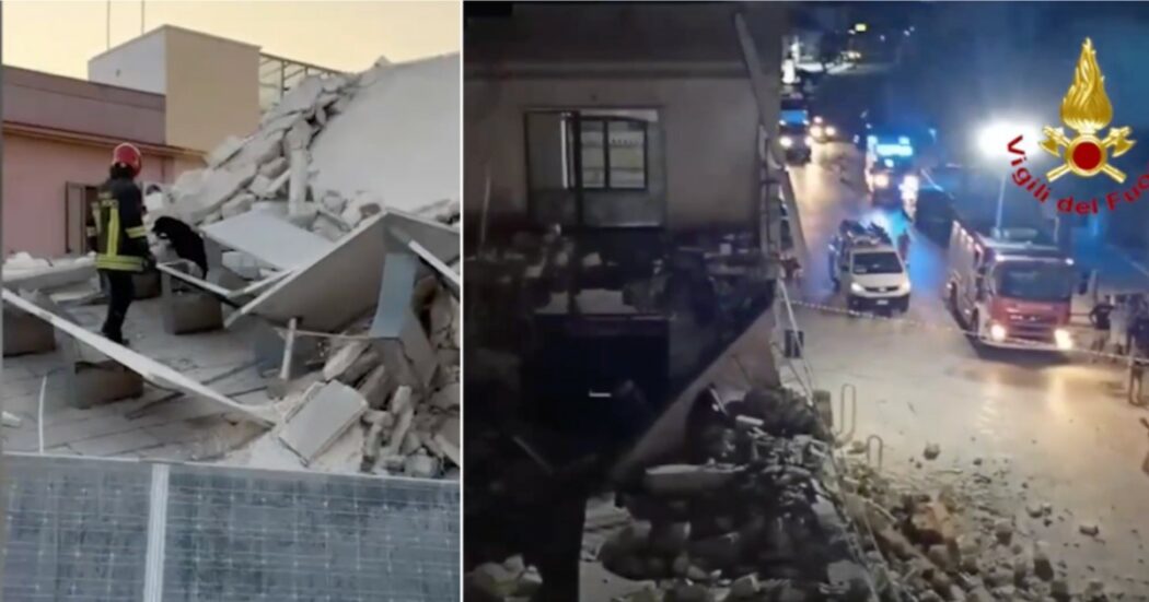 Brindisi, crolla un supermercato in piena notte: tragedia sfiorata. Esclusa la presenza di vittime (video)