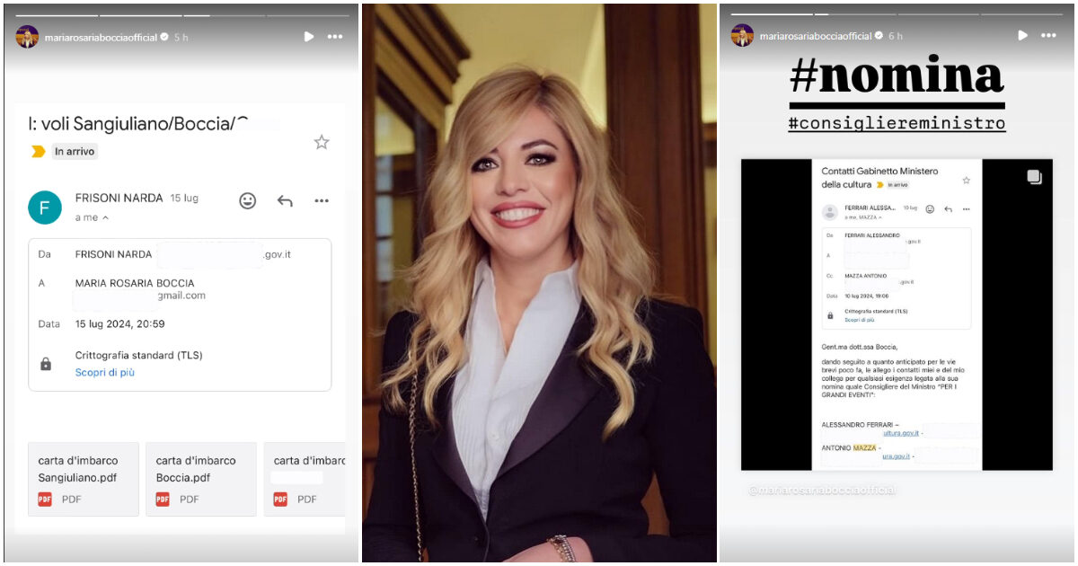 Caso Sangiuliano, Boccia pubblica le mail sulla nomina e sui biglietti aerei. La telefonata col funzionario: “Il ministro ha firmato il decreto”