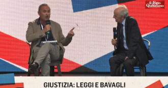 Copertina di Festa del Fatto, lo scontro tra Davigo e Costa (Azione): “Preferisce lasciare a piede libero 3mila assassini?”. “Ecco perché abbiamo idee diverse”