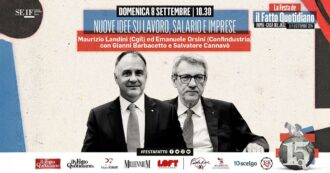 Copertina di “Nuove idee su lavoro, salario e imprese”, la terza giornata della Festa del Fatto con Maurizio Landini ed Emanuele Orsini – Rivedi