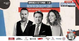 Copertina di Luca Sommi e Paola Zanca dialogano con Giuseppe Conte alla festa del Fatto. Rivedi l’incontro