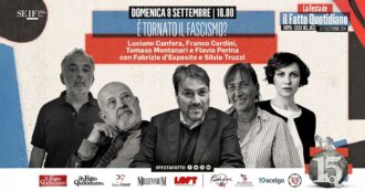 Copertina di “È tornato il fascismo?” alla festa del Fatto il dibattito con Luciano Canfora, Franco Cardini, Tomaso Montanari e Flavia Perina – Rivedi