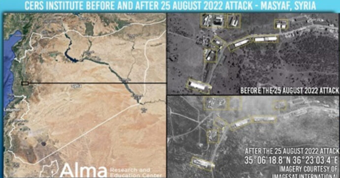 Siria. Raid su Masyaf, sede del CERS Center. Il think tank israeliano: “Sviluppa armi chimiche e missili per Hezbollah sotto l’egida dell’Iran”