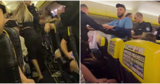 Copertina di Pugni e sputi su un volo Ryanair: arrestato un passeggero ubriaco. Fermata anche la moglie: “Era scalza e scontrosa”