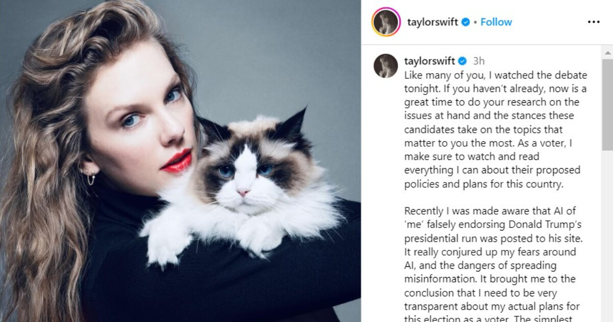 Taylor Swift: “Appoggio Harris. Lei è dotata, Trump è il caos”. La risposta/minaccia del tycoon: “Pagherai un prezzo”. Elon Musk alla cantante: “Ti darò un figlio”