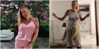 Copertina di Allagato il ristorante di Karina Cascella, lei spala l’acqua ma viene insultata dagli haters. La replica: “Cos’è una gara a chi ha subito piò o meno danni?”