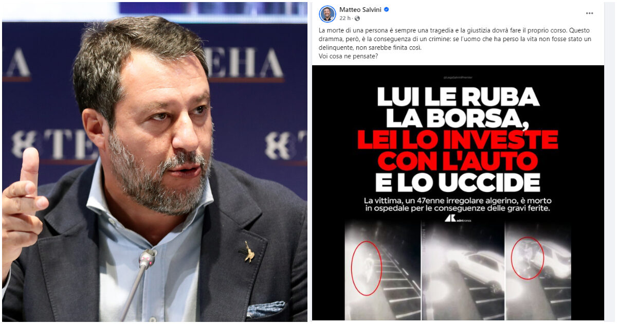 Rapinatore ucciso a Viareggio, Salvini: “Se non fosse stato un delinquente non sarebbe finita così”. Morassut (Pd): “Aberrante, è istigazione”