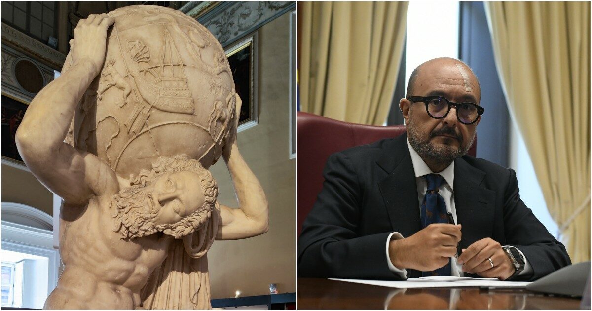 L’ultima eredità dell’ex ministro Sangiuliano: l’Atlante Farnese prestato all’Expo in Giappone. Il museo archeologico di Napoli può attendere