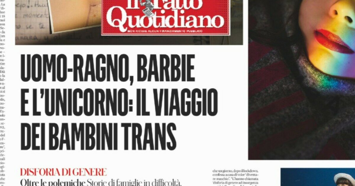 L’inchiesta del Fatto sui bimbi trans in finale al Premio giornalistico Luchetta dedicato ai diritti dell’infanzia