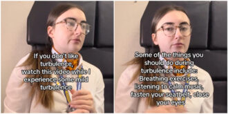 Copertina di “Durante le turbolenze chiudete gli occhi e ascoltate musica. No al panico perché porta all’iperventilazione”: i consigli di una hostess virali su TikTok