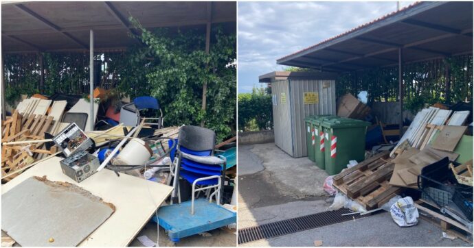 Scaldabagni, computer, copertoni: il cumulo di rifiuti nel parcheggio dell’ospedale di Cefalù. Per la direzione è “un’isola ecologica” – Video