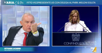 Copertina di Licheri contro Meloni: “Non accetto lezioni di italianità da questa donna che con Fitto ha calpestato l’interesse nazionale”. Su La7