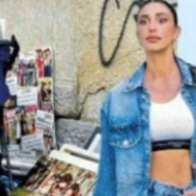 “Sul marciapiede sotto casa di Belen è apparsa una foto gigante con l’ex marito Stefano De Martino: trasloco in vista o rifiuti?”: le foto di Oggi